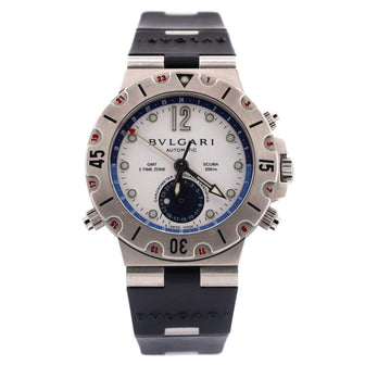 Bvlgari Diagono Scuba GMT Automatic Watch Stainless Steel and Rubber 38