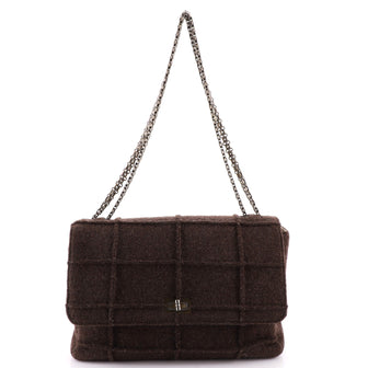 Chanel Chocolate Bar Mademoiselle Flap Bag Quilted Wool Jumbo