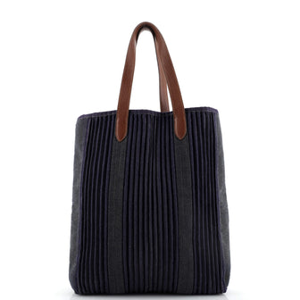 Hermes Calicut Cabas Tote Ribbed Canvas with Leather