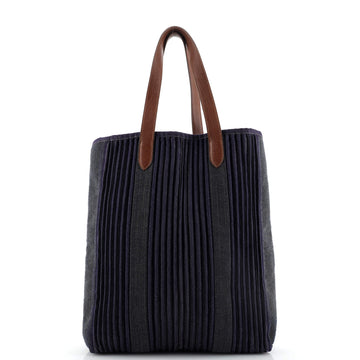Hermes Calicut Cabas Tote Ribbed Canvas with Leather