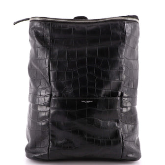 Saint Laurent Sid Backpack Crocodile Embossed Leather