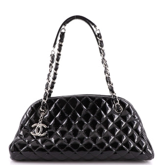 Chanel Just Mademoiselle Bag Quilted Patent Medium