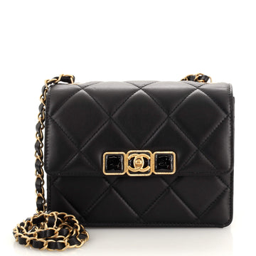 Chanel Resin CC Flap Bag Quilted Calfskin Mini