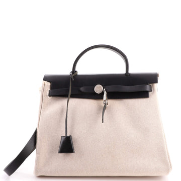 Hermes Herbag Toile and Leather PM