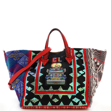 Christian Louboutin Caba Tote Motif Embroidered Jacquard Large