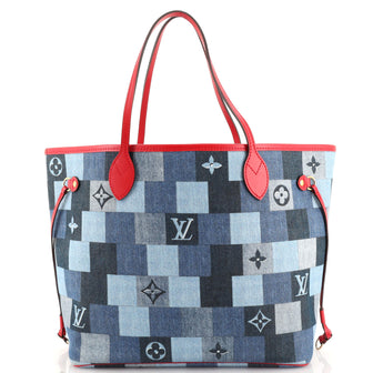 Louis Vuitton Neverfull Tote Damier And Monogram Patchwork Denim Mm