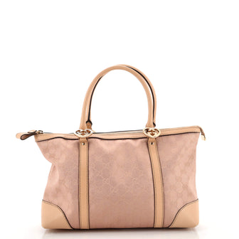 Gucci Lovely Heart Interlocking G Tote GG Canvas Small