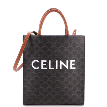 Celine Vertical Cabas Tote Triomphe Coated Canvas Small