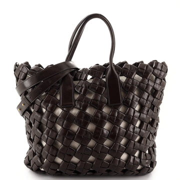 Bottega Veneta Window Zip Tote Intrecciato Leather with Canvas