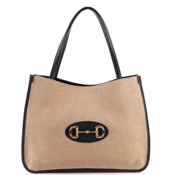 Gucci Horsebit 1955 Tote Canvas and Leather Medium