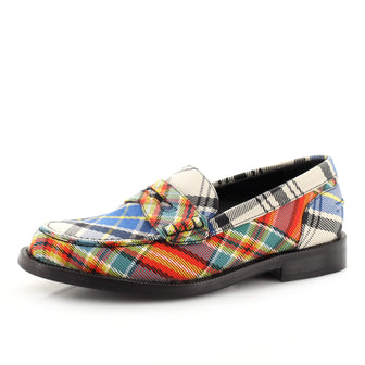 Burberry Women's Bedmont Penny Loafers Tartan Check Canvas