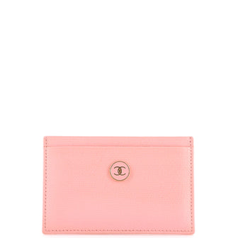 Chanel Vintage CC Button Card Holder Leather