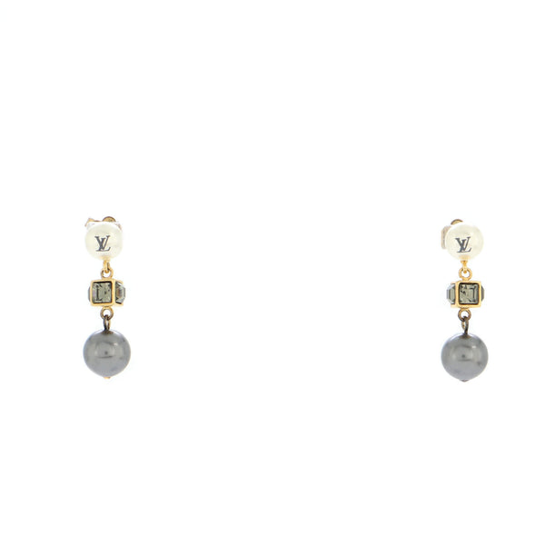 Louis Vuitton Two Tone Faux Pearl and Crystal Cry Me A River Drop Earring  Louis Vuitton