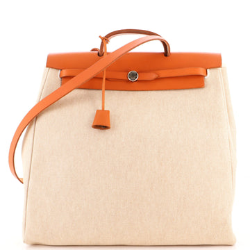 Hermes Herbag Toile and Leather MM