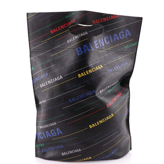 Balenciaga Market Fold Over Tote Printed Leather Small