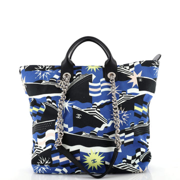 Chanel La Pausa Bay Shopping Tote Printed Canvas Large
