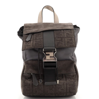 Fendi Fendiness Backpack Zucca Suede and Nylon Small
