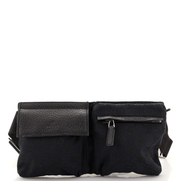 Gucci Vintage Double Belt Bag GG Canvas Small