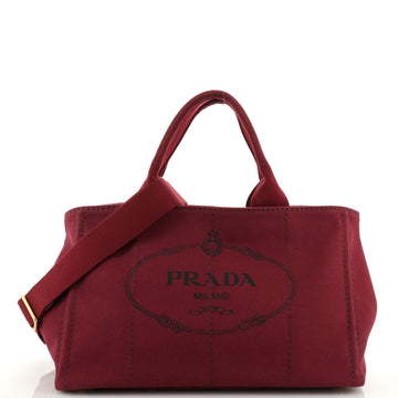 Prada Canapa Convertible Tote Canvas Medium