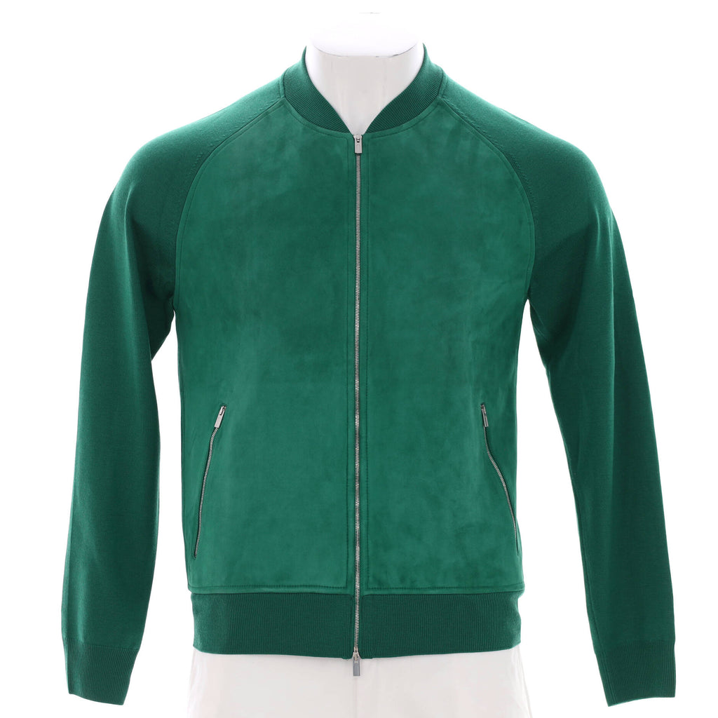 Hermes Men's Zip Up Bomber Jacket Goatskin and Suede 195056