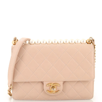 Chanel Chic Pearls Flap Bag Quilted Lambskin Small