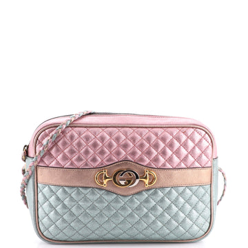 Gucci Trapuntata Camera Bag Quilted Laminated Leather Medium