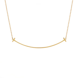Tiffany & Co. T Smile Pendant Necklace 18K Yellow Gold Large