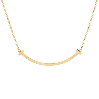 Tiffany & Co. T Smile Pendant Necklace 18K Yellow Gold Small