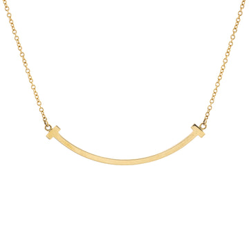 Tiffany & Co. T Smile Pendant Necklace 18K Yellow Gold Small
