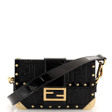 Fendi Baguette Trunk Bag Zucca Embossed Leather Mini
