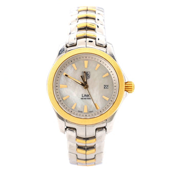 Tag Heuer Link Quartz Watch Stainless Steel and Yellow Gold with Mother of Pearl 27
