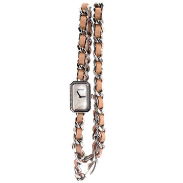 Chanel Premiere Rock Triple Row Quartz Watch Stainless Steel and Leather with Mother of Pearl 16