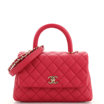 Chanel Coco Top Handle Bag Quilted Caviar Mini