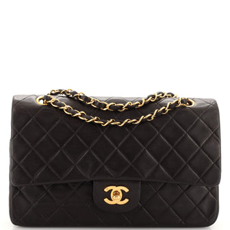 Chanel Vintage Classic Double Flap Bag Quilted Lambskin Medium