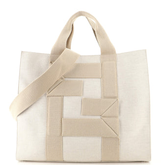 Fendi FF Logo Convertible Shopping Tote Canvas Large