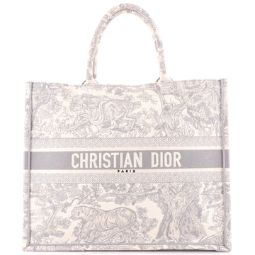 Christian Dior Book Tote Embroidered Canvas Large