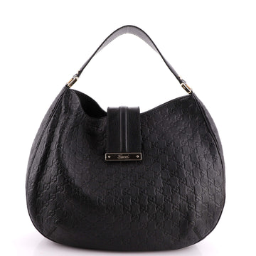 Gucci New Ladies Web Hobo Guccissima Leather Medium