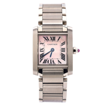 Cartier Tank Francaise Quartz Watch Stainless Steel with Mother of Pearl 20