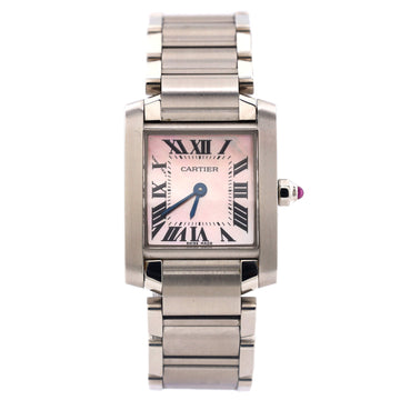 Cartier Tank Francaise Quartz Watch Stainless Steel with Mother of Pearl 20