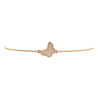 Van Cleef & Arpels Sweet Alhambra Butterfly Bracelet 18K Yellow Gold and Mother of Pearl