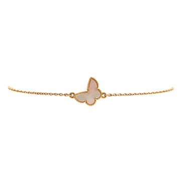 Van Cleef & Arpels Sweet Alhambra Butterfly Bracelet 18K Yellow Gold and Mother of Pearl