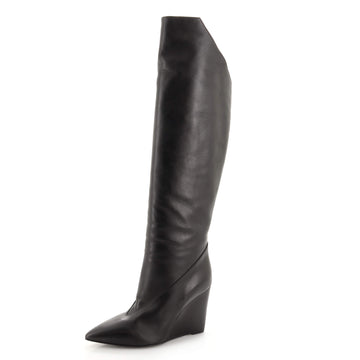 Hermes Women's Over the Knee Wedge Boots Leather