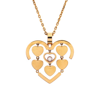 Chopard Happy Amore Heart Pendant Necklace 18K Yellow Gold and Diamond