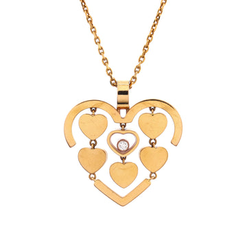 Chopard Happy Amore Heart Pendant Necklace 18K Yellow Gold and Diamond