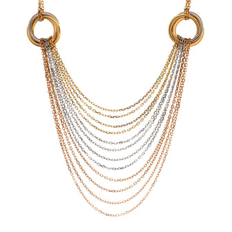 Cartier Trinity Draped Multistrand Necklace 18K Tricolor Gold
