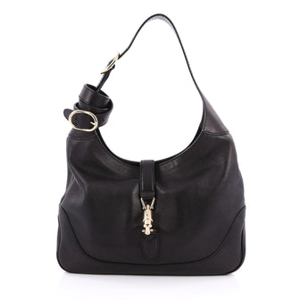 Gucci Jackie Original Shoulder Bag Leather Medium Black