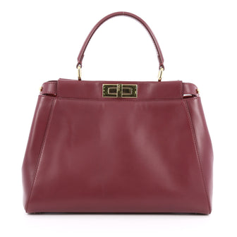 Fendi Peekaboo Handbag Leather Regular Purple 1951201