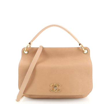 Chanel CC Lock Top Handle Flap Bag Caviar Medium