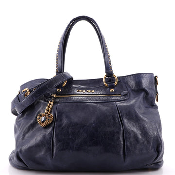 Miu Miu Convertible Tote Vitello Shine Large