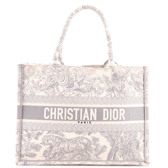 Christian Dior Book Tote Embroidered Canvas Medium